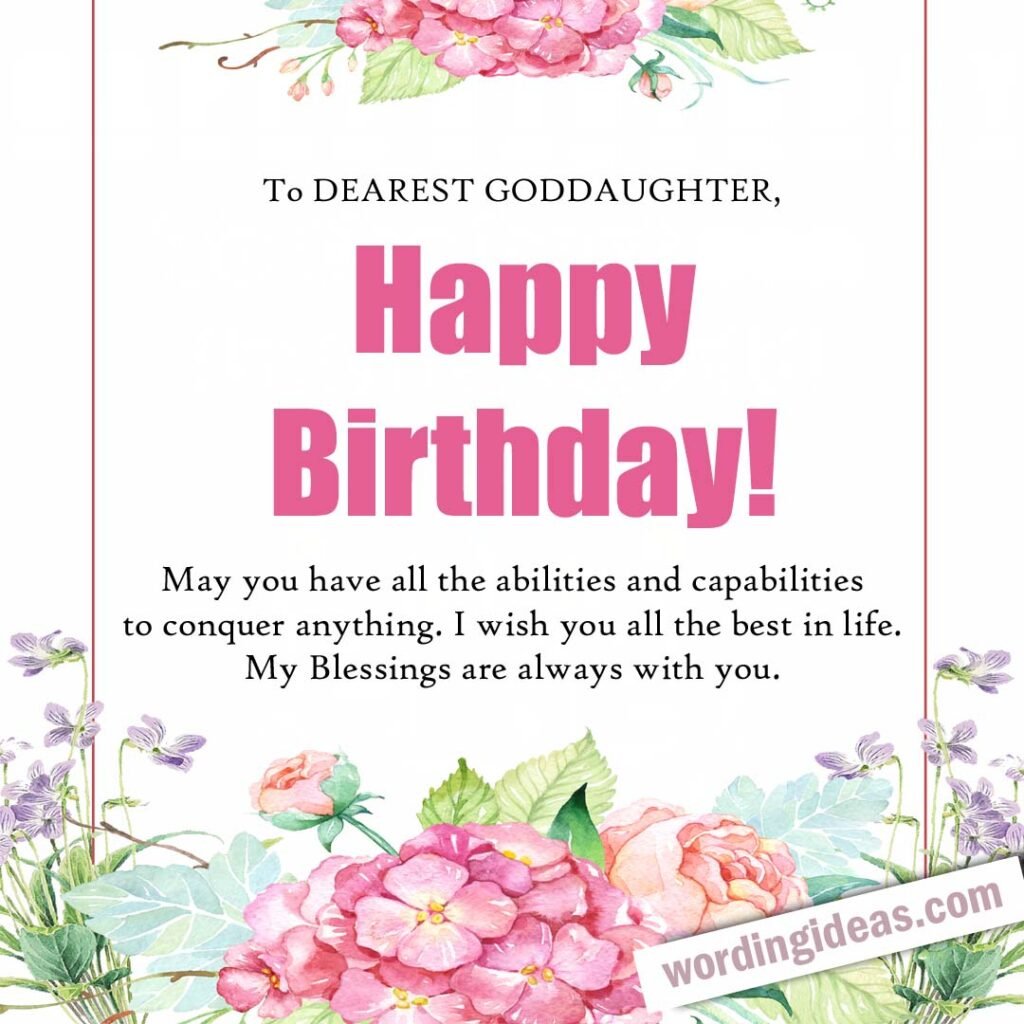 25 Ways To Say Happy Birthday To A Goddaughter » Wording Ideas