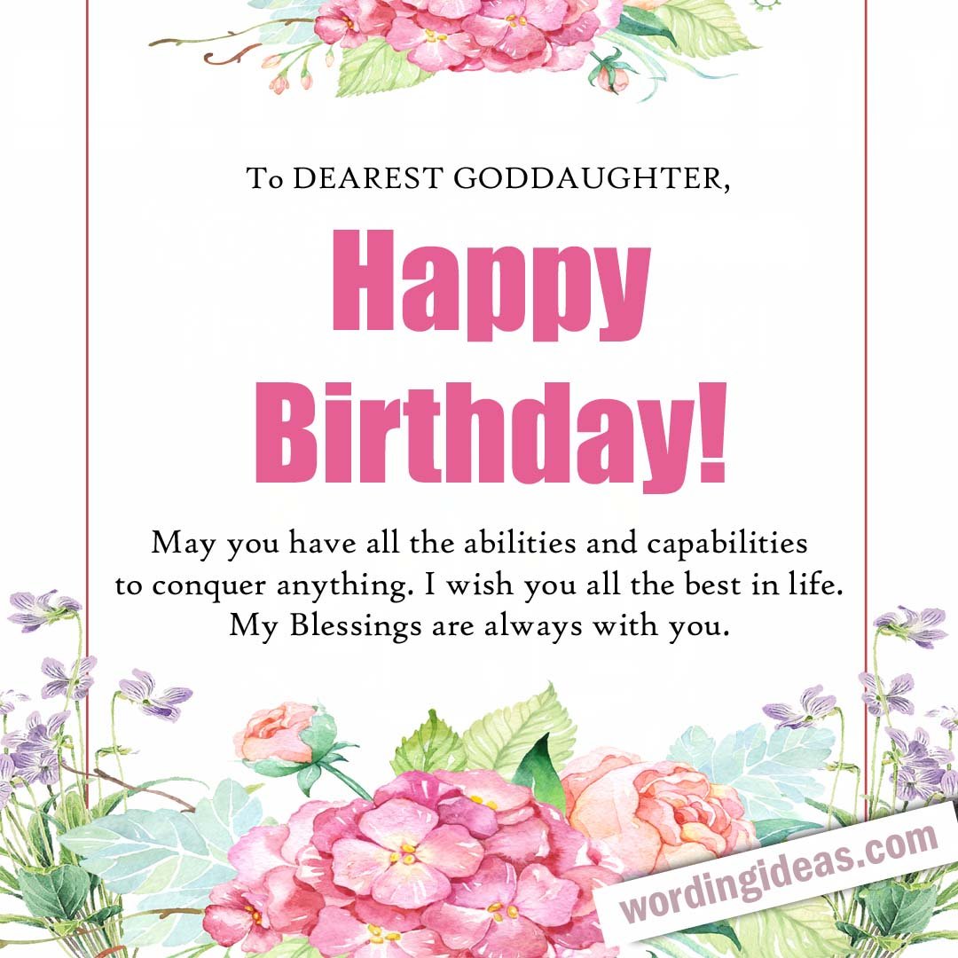 25 Ways To Say Happy Birthday To A Goddaughter Wording Ideas