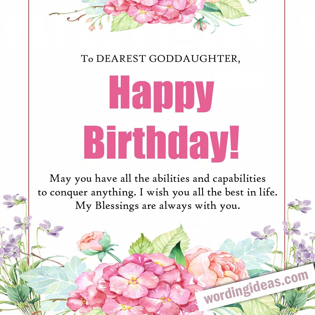 25 Ways To Say Happy Birthday To A Goddaughter » Wording Ideas