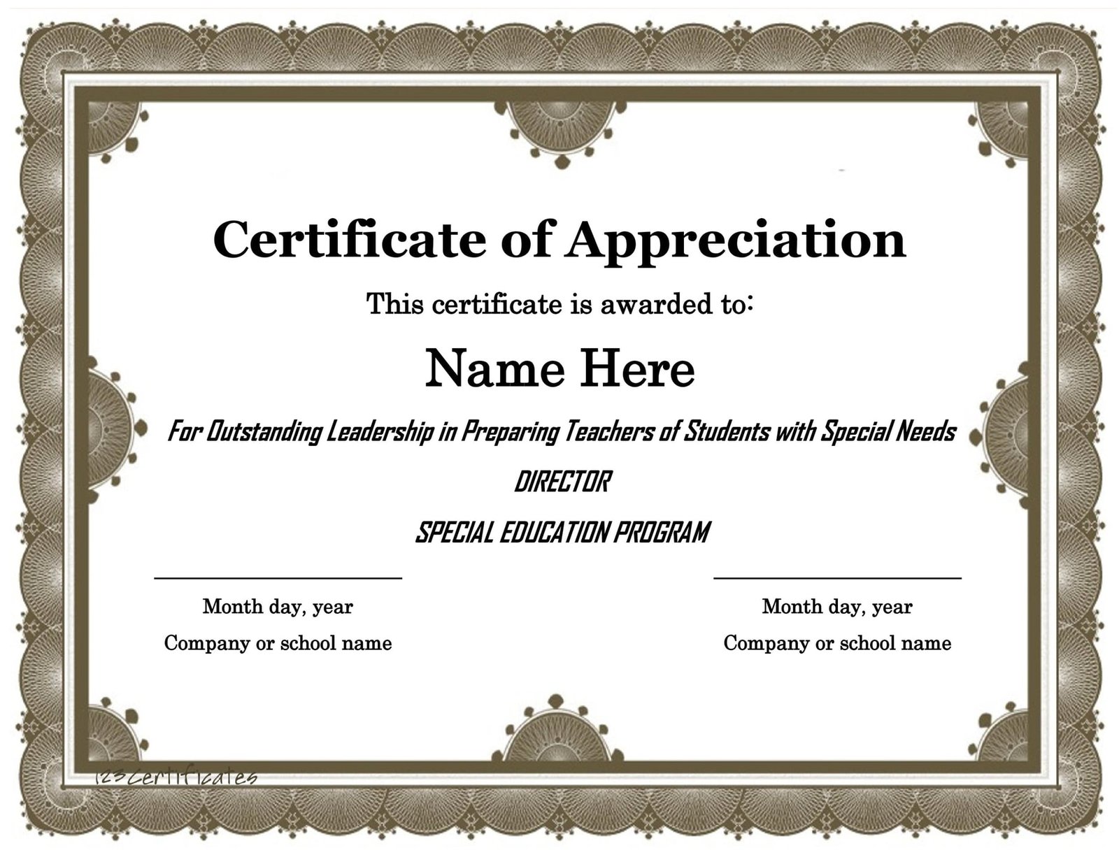 Free Certificate Of Appreciation Wording Examples