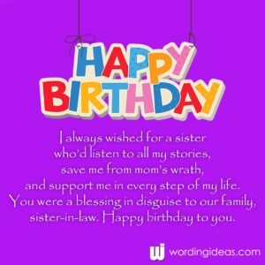 How To Say Happy Birthday To Your Sister-In-Law » Wording Ideas