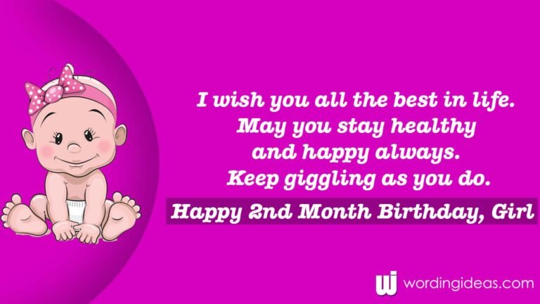 2nd Month Birthday Wishes for Baby Girl » Wording Ideas